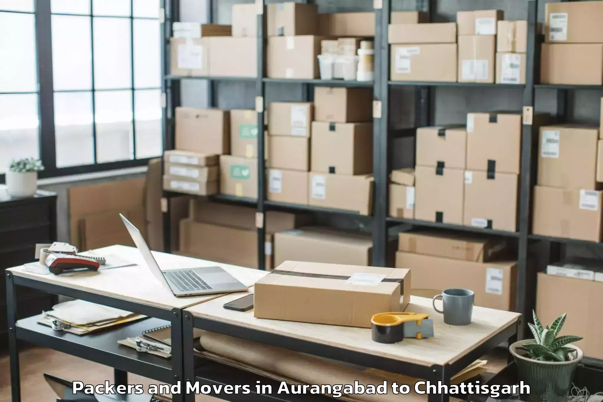 Easy Aurangabad to Korba Packers And Movers Booking